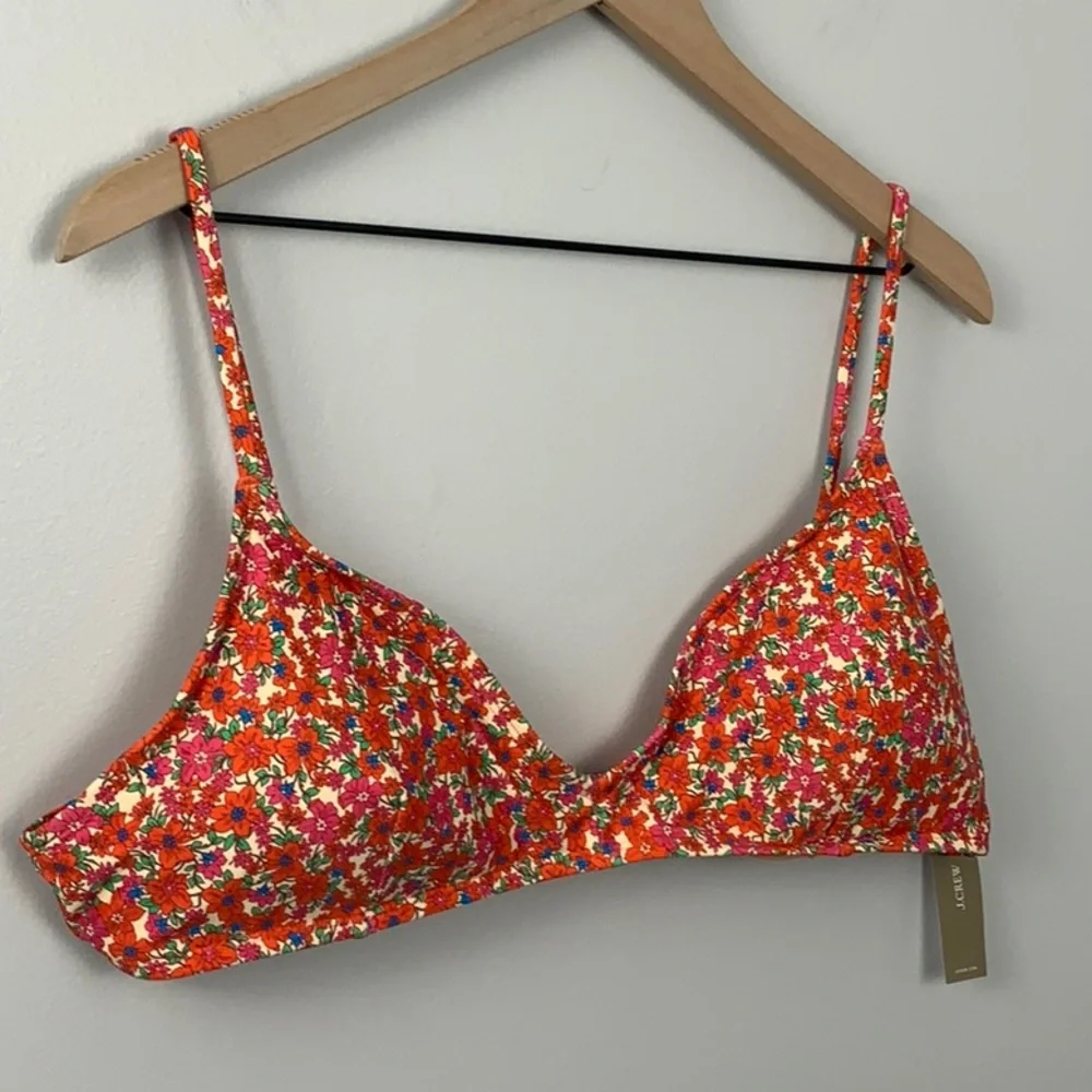 NEW J.Crew French Bikini Top Brilliant‎ Blooms Size 2X